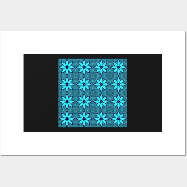 Blue flower fractal Wall Art by RosNapier